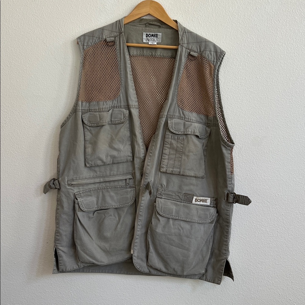 Domke PhoTOGS Utility Photographer Fisher Vest Cargo Pockets Khaki/Tan Men's XL